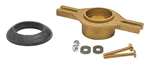 BKT110; 2" Threaded Brass Urinal Flange with Horizontal Slots Kit with Spud Gasket and Hardware; Mounts to Any Urinal with 4", 5", 6" Flange Mount Centers or Any Fraction Thereof