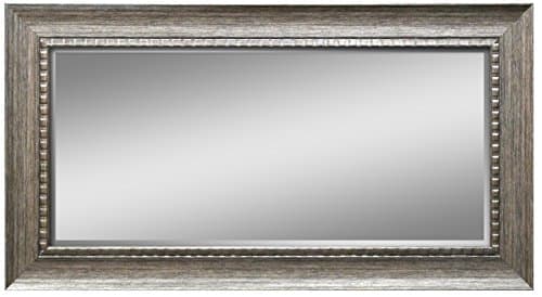 Crystal Art Gallery American Art Decor Abby Large Rectangular Smoke Grey Textured Accent Framed Beveled Wall Vanity Mirror - Brown - A/N