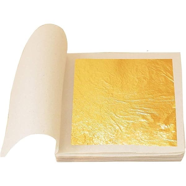 10Pcs Gold Leaf,24K Gold Leaf Sheets for Cakes Drinks Decoration ( Size : 2 x 2 inches ) A.S.K 24k Gold Varakh (50)
