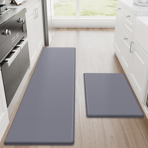 StepRite Kitchen Mats, 2 PCS 17.3"×30"+17.3"×59",Grey