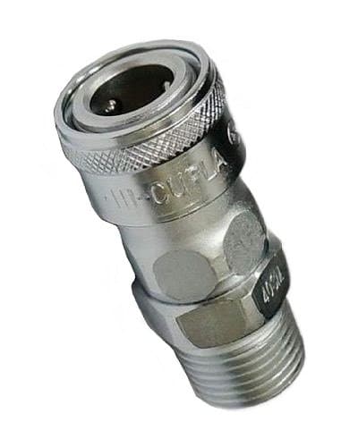 Nitto Kohki Hi Cupla 40SM Quick Connect Pneumatic Coupler Socket, 1/2" Size, Male, BSPT Thread, 218 PSI, Steel