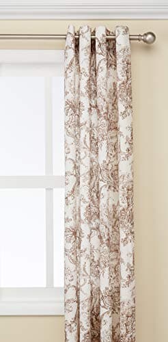RT Designers Toile Printed Grommet Top Panel 55" X 84" Coffee