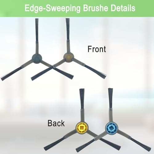 MalhSlix Replacement Parts Accessories Compatible for Eureka E10s Robot Vacuum Cleaner,1 Main Brush,4 Filters,4 Mop Pads,8 Edge-Sweeping Brushes