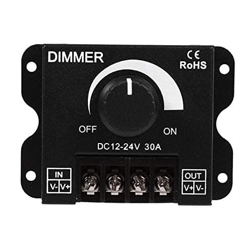 LED Switch Dimmer Controller DC 12V 24V 30A 360W 720W for Led Strip Single Color LED Strip Lighting Lamp Ribbon Light Black Button Control Brightness(Metal)