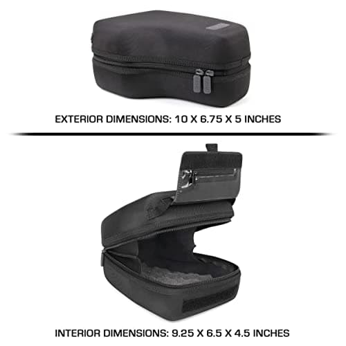 USA GEAR Quick Access DSLR Hard Shell Camera and Zoom Lens Case with Molded EVA Protection, Padded Interior, Holster Belt Loop and Rubber Coated Handle - Compatible W/Nikon, Canon, Pentax and More