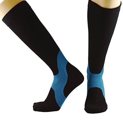 Blue Tree Compression Socks for Men & Women (20-30 mmHg) -Fit for Athletic, Running, Travel, Shin Splints, Maternity Pregnancy, Prevents Edema, Swelling, Pain, Varicose Veins, DVT