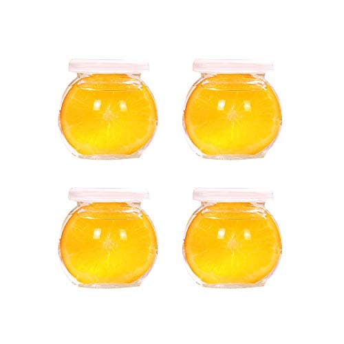Danmu 4Pcs 100ml Globe Shape Glass Pudding Jar Glass Jar with Plastic Cap for Yogurt Parfait Jam Honey Spices