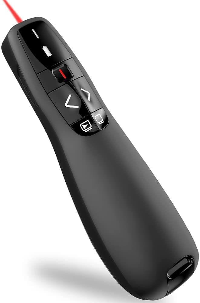 rts Slide Changer Wireless Laser Presenter USB Presentation Remote Clicker Laser Pointer PowerPoint Clicker PPT, Clicker Controller with Clip for PowerPoint, 2.4GHz for Mac/Laptop/Computer/Keynote/PPT