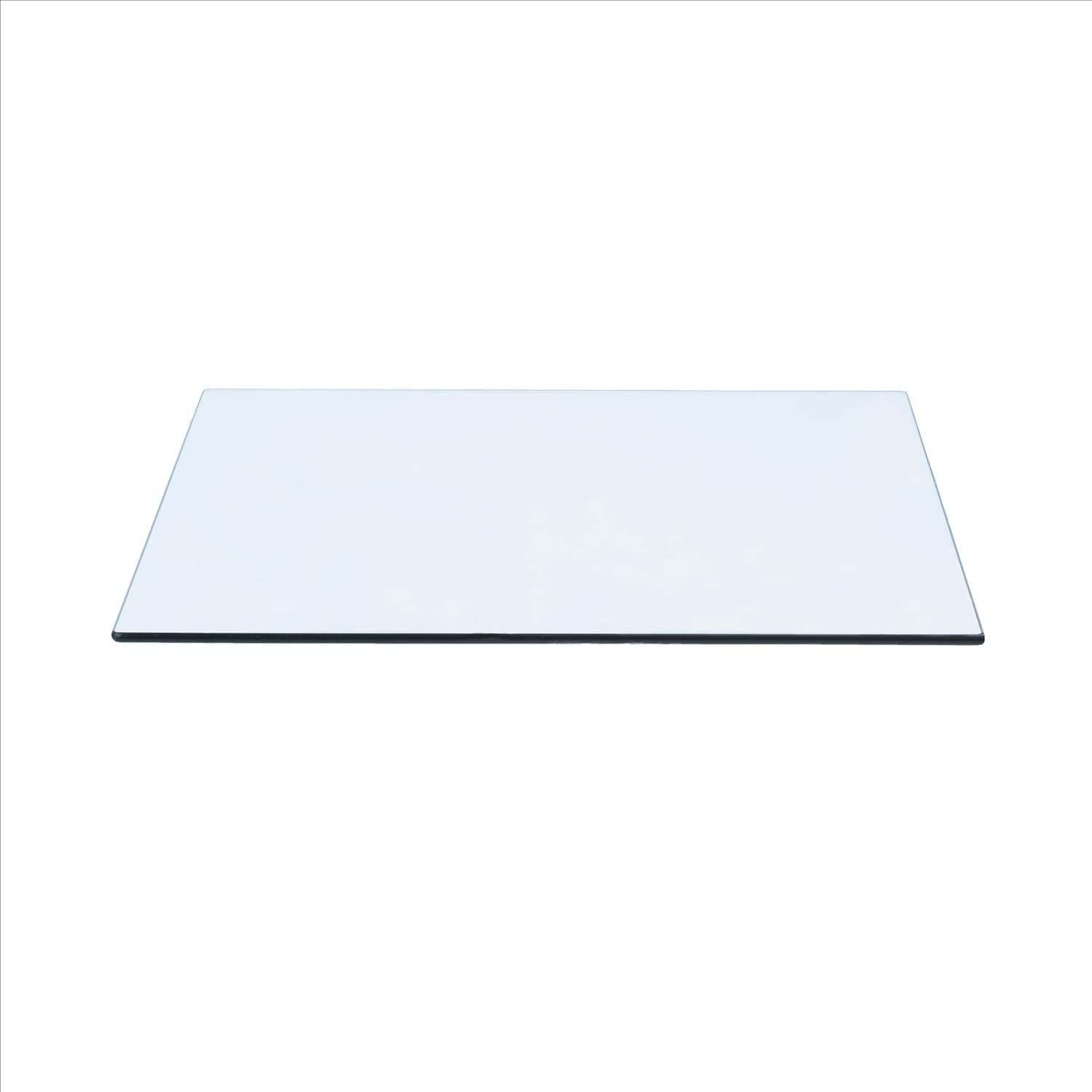 Spancraft 19" x 26" Rectangle Tempered Glass Table Top 3/8" Thick Flat Polish Edge and Touch Corners