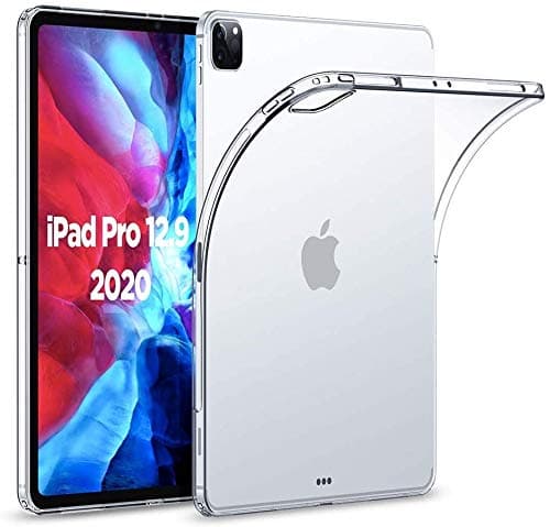iPad Pro 12.9" 2020 & 2018, Clear TPU Back Cover, Supports Apple Pencil Wireless Slim-Fit Shell Case, for iPad Pro 12.9", Transparent