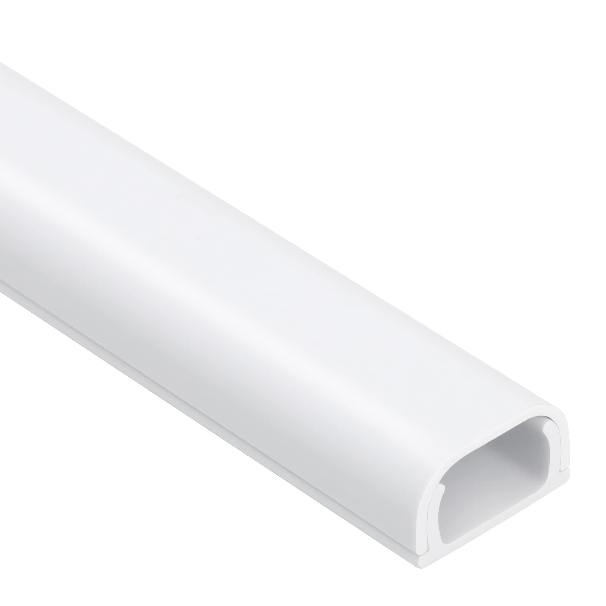 Wire Covers for 2 Cords, Wire Hider on Wall Mounted, White Cord Cover Kit, Cable Cover Cable Concealer for Extension Cord, Ethernet Cable, Speaker Wire, 0.7in(W) x 0.4in(H)