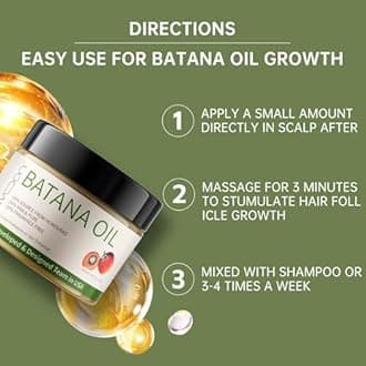 Raw Batana Oil for Hair Growth, 100% Natural & Pure, Dr. Sebi Batana Oil from Honduros Unrefined and Organic, Care for Hair, Scalp & Skin, 4.23 oz / 120 g, with Small Scoop