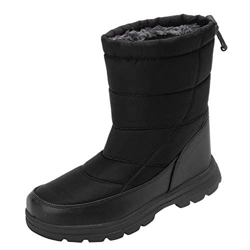 WALUCAN Men and Women's Waterproof Snow Boot Drawstring Cold Weather Boot Purple