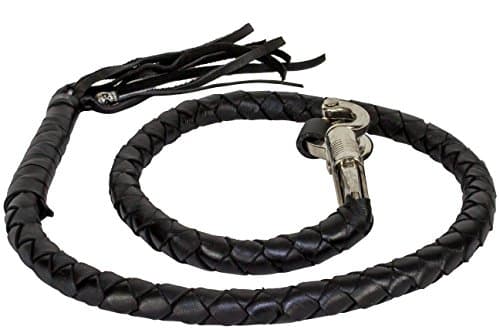 Black Get Back Whip Leather Motorcycle Accessories 3/4