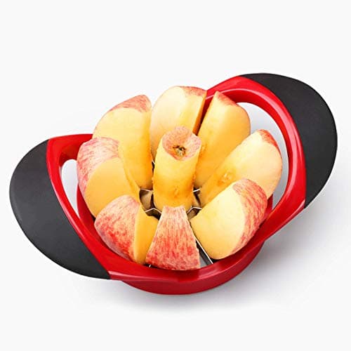 LXSLFYApple slicer, coreless separator, flower-shaped fruit knife, multi-function fruit slicer, creative kitchen thickening apple cut European standard 430 stainless steel cut fruit core remover fruit