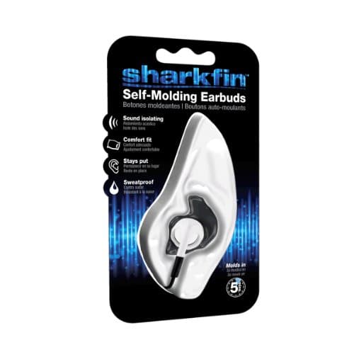 Vdera SF-E-7-IC Sharkfin Grey Self-Molding Earbuds, (Pack of 6)