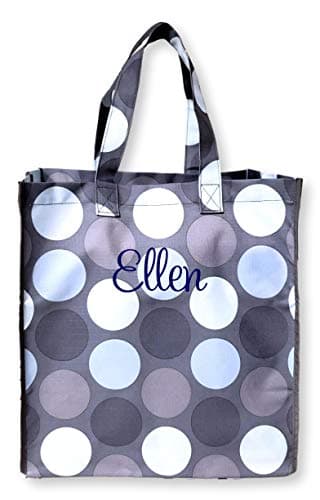 Sona G Designs Large Dot Simple Tote - Custom Embroidery Available (Pink Dot)