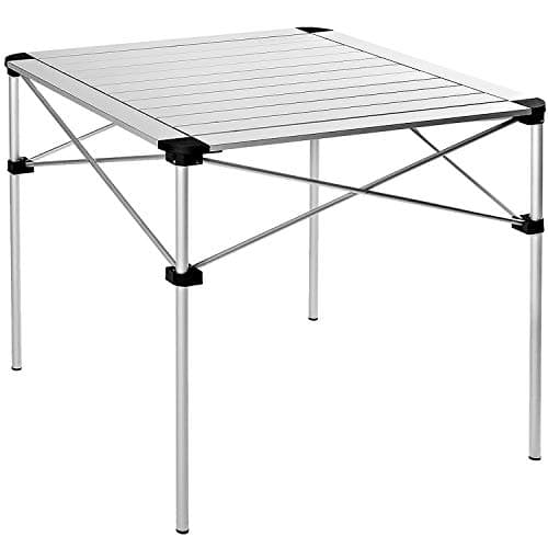 KingCamp Ultralight Camping Aluminum Folding Table 3 Size Compact Roll Up with Carry Bag for Camping, Picnic, Backyards, BBQ