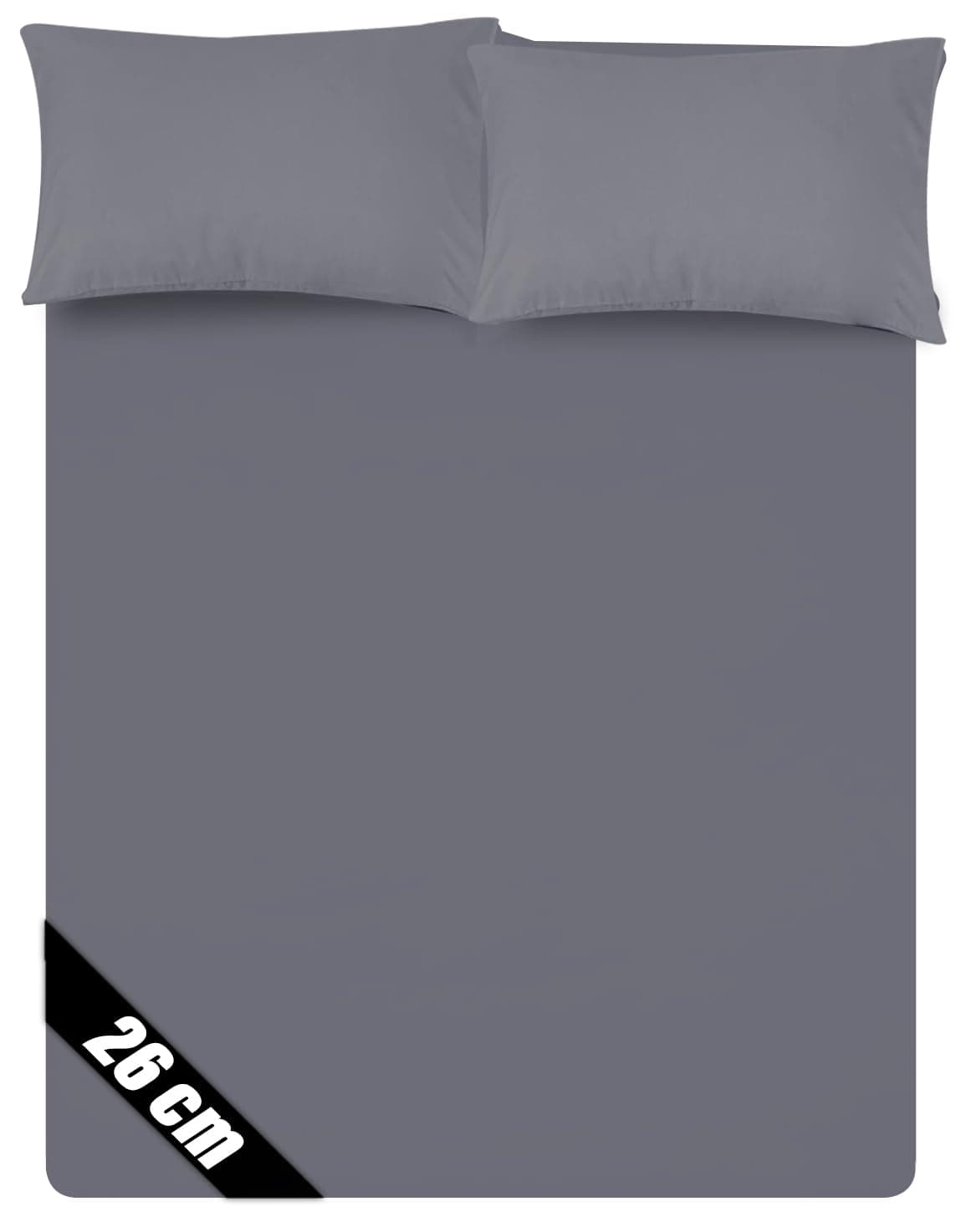 Sunshine Comforts Microfiber 4FT Fitted Sheets Breathable, Anti Wrinkle 26cm Deep Pocket Grey Bedding & Linen 122 X 190 CM Small Double Fitted Sheet 3/4 Bed Sheets Fitted