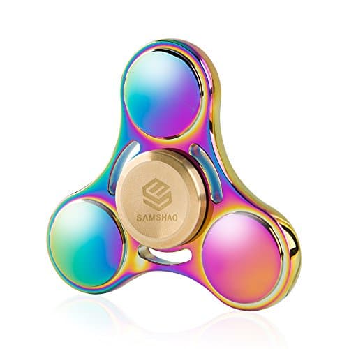 SAMSHAO Fidget Spinners Aeroship Rainbow Tri-Spinner Copper (Rainbow)