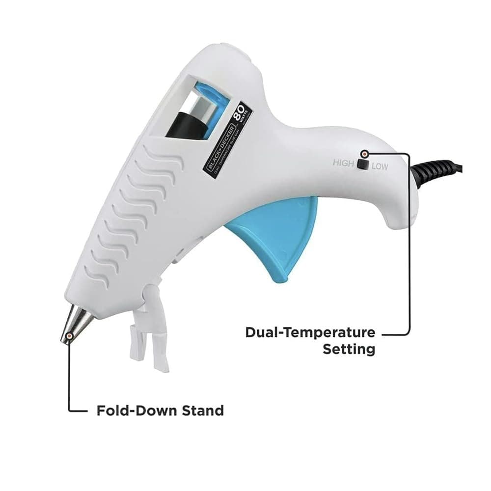 BLACK+DECKER Hot Glue Gun Kit, White (BDHT70001)