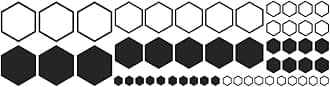 52 Grids Honeycomb Graphics Car Vinyl Decal Car Side Body Sticker Hexagon Geometric Pattern Vinyl Sticker Decoration Exterior Accessories for SUV Sedan Pickup Vehicle (Black)