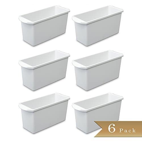 Set of 6 - TrueCraftware White Plastic Ice Cube Bins 13.5" x 5" x 12.5"