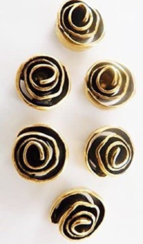 Rosette Push Pins, Decorative Tacks, Gold Push Pins, Set of 9, Antique Gold T-616AG