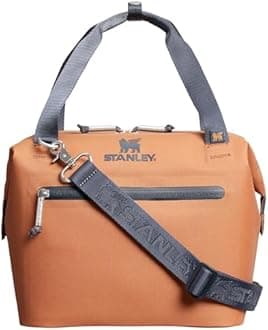Stanley All Day Julienne Mini Cooler Bag and Lunch Box, 7.4 qt, 10 Can Coolers with Handles and Strap, 12 Hours Cooling, Insulated Travel Bag with Zipper, BPA Free, Toast