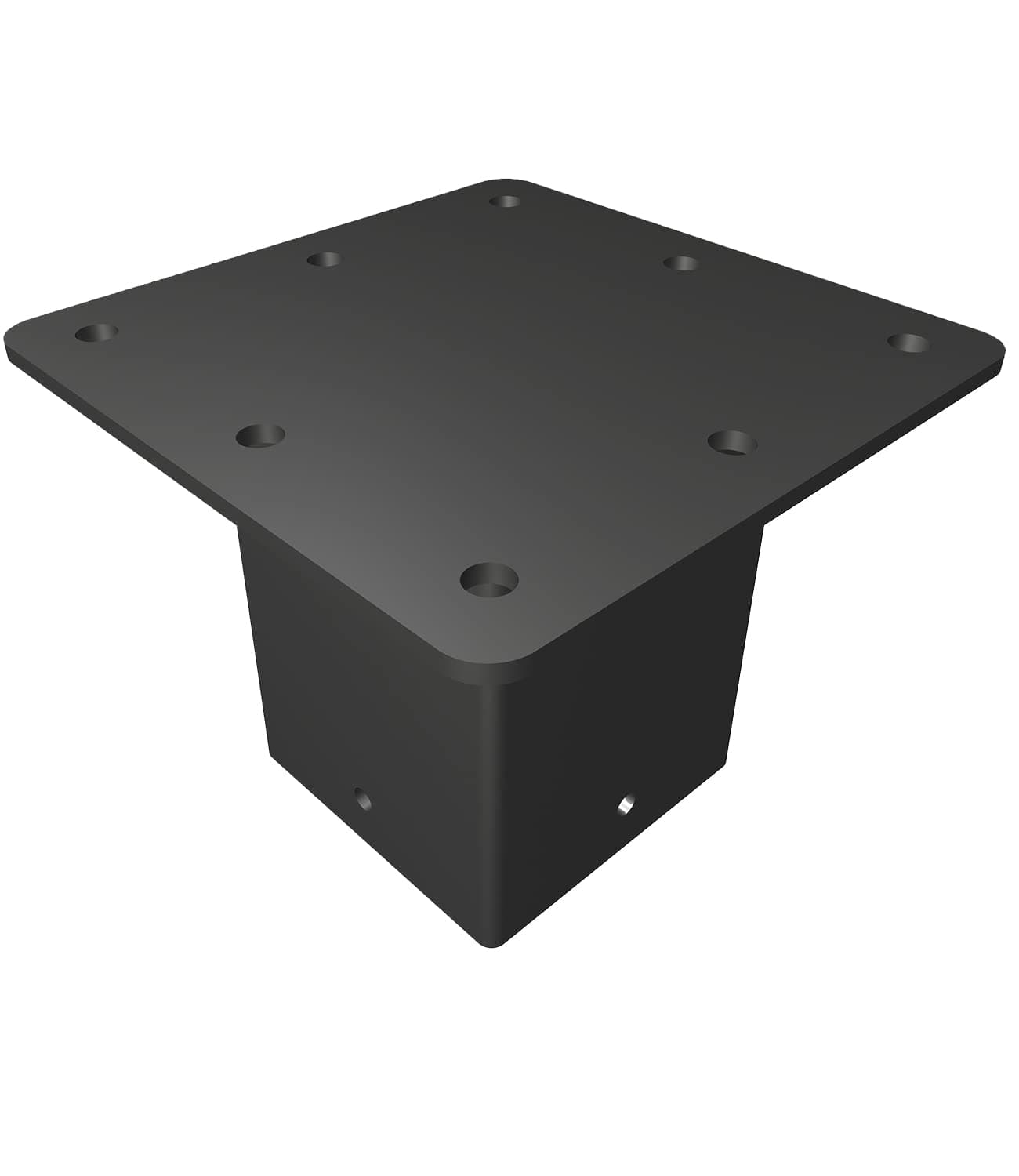 Steel Post Base 4"x4" Mailbox Thick Base Plate Black Powder-Coated Fence Post Anchor Deck Post Base Surface Mount Base Plate for Mailbox Post Deck Supports Porch Railing Post Holders