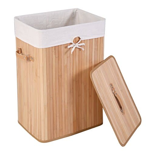Rectangle Thickened lid Bamboo Handle Simple Convenient Opening Hamper Laundry Basket Washing Cloth Organizer Storage