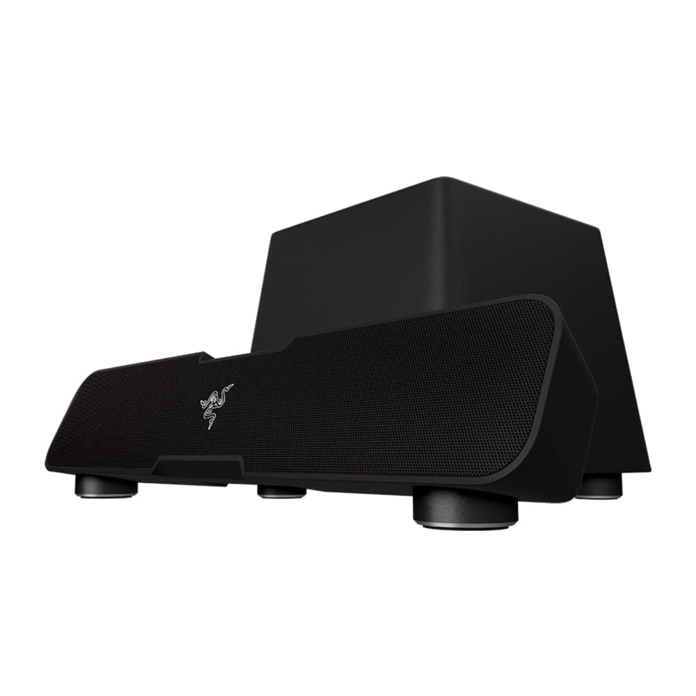 Razer Leviathan Dolby 5.1 Suround Sound Bluetooth aptX Technology, Dedicated Powerful Subwoofer For Deep Immersive Bass, PC Gaming And Music Sound Bar Black, 5.1 Elite