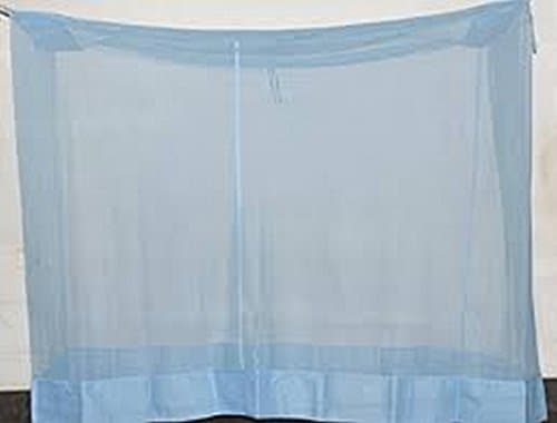 ANS Polycotton Mosquito Net for Large Size Bed (6.5 x 8 Ft, Sky Blue) | Durable, Breathable, Round Mesh Fabric with Same Color Cotton Border | Free Airflow, Long-Lasting Protection