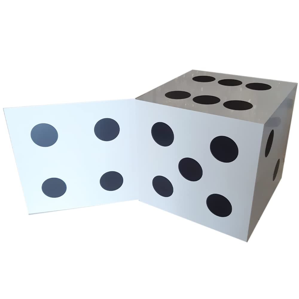 Smart Lucky Table Dice Shape Hidden Lock, Hidden space, It Opens with Magnet Access Card black & White Storage Organizer For Ring, Bracelet, Watch, Necklace, Earrings, And Accessories