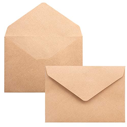 100PCS C6 Kraft Paper Envelope Triangle Seal Retro Simple Style for Business Wedding Party Holiday