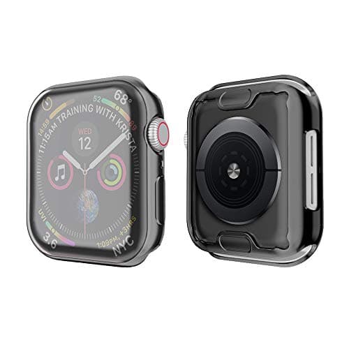 SIRUIBO Compatible with Apple Watch Series 4 Screen Protector 40mm, Soft Slim Full-Around Protective iWatch 4 Case Cover for Apple Watch Series 4, Black