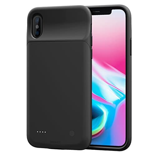 ZeeHoo 3200mAh Slim Charging Case for iPhone X/iPhone 10 (5.8-inch) Protective Charger Case Extended Battery Pack, Compatiable with Lightning Headphones, Black