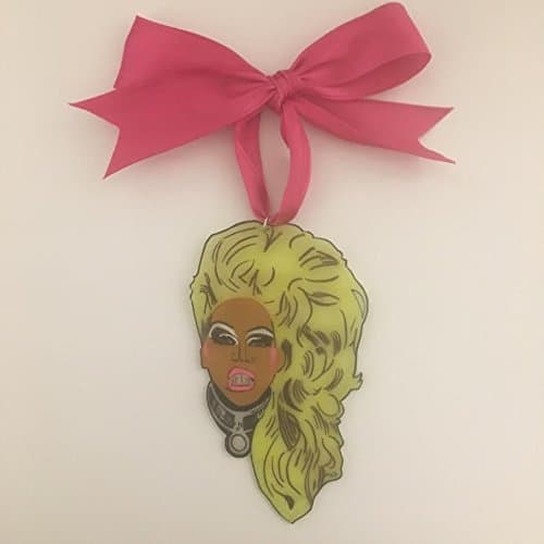 RuPaul - Rupaul's Drag Race - Drag Queen - Hand Drawn Shrink Plastic Christmas Xmas Ornament by Silla Dilla Grape