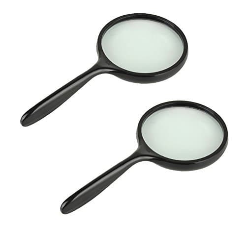 2 pcs OPCC Plastic Magnifying Glass Oversized Distortion-Free Lens for Reading, Inspection,Exploring, Hobby, Crafts and Tasks（Pack of 2）