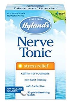 Hyland's Nerve Tonic Quick Dissolve Tablets, Stress Relief, 50 Tablets Per Bottle (5 Bottles)
