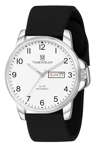 TIMEWEAR Analog, Day Date Functioning, Strap Watch for Men, Off-white, Mens Standard, Classic