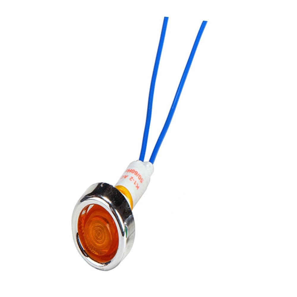 125V LED Warning Light Yellow 10mm Indicator Lamp Car Van Boat Indicator Light Pilot Dash Dashboard Panel Warning Lamp