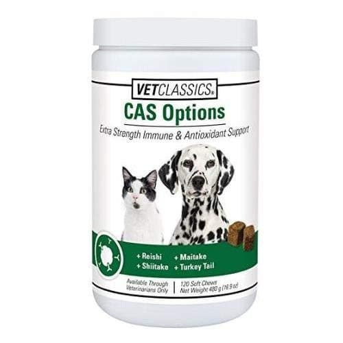 Vet Classics CAS Options Extra Strength Immune Support for Dogs, Cats – Pet Health Supplement, Dog Antioxidant Care – Extra-Strength Dog Supplement Formula – 120 Soft Chews
