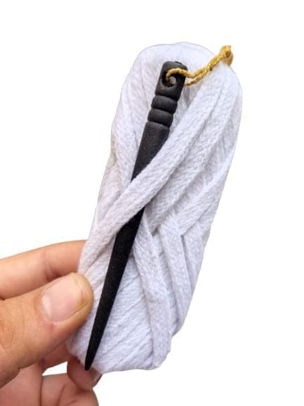GenericPyjama Nada Flat Dori String with Needle (10 Meters/Roll), Cotton,Pure Cotton Flat String for Payjama,Lehenga,Sari,Ethnic Dresses, Petticot & Salwar(Pack of 2) with Insertion Tool, White