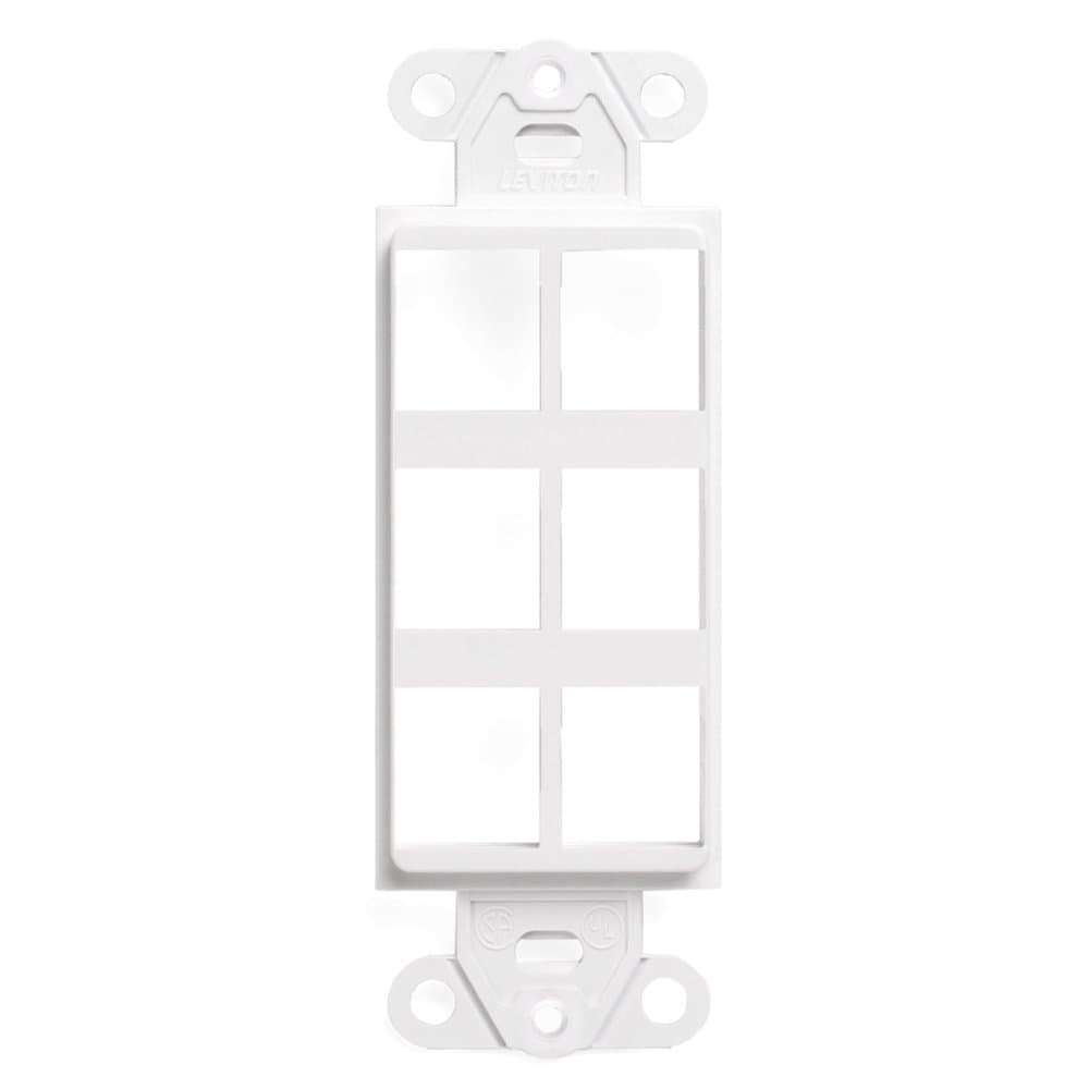Leviton QuickPort Decora Insert, 6-Port, 41646-W, White