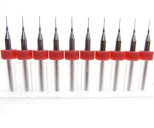 XUEJET PCB Drill Bits Carbide Micro Drill Bits 10 Pcs 0.1mm-0.45mm (0.25mm)