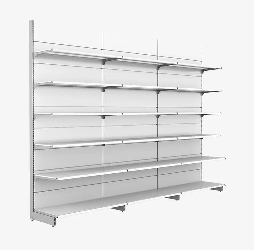 Lukia Adjustable Addon Wall Rack Powder Coating for Kitchen, Supermarket, Shops and Book Shelf 220 * 90 cm (7.2 FEET X 3 FEET) 6 Shelves Set of 3