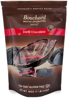 Premium Belgian Dark Chocolate with 72% Cacao | Individually Wrapped Pieces (1 LB)