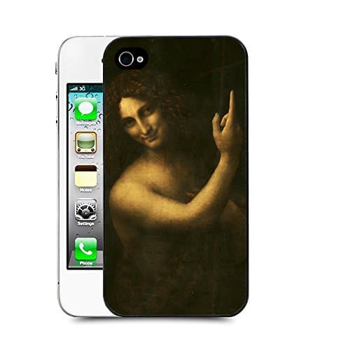 Case88 Designs Leonardo da Vinci Series Saint John the Baptist Protective Snap-on Hard Back Case Cover for Apple Iphone 4 4s