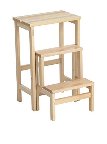 Valsecchi Su and Giu 3 Steps Ladder Stool, Natural, One Size